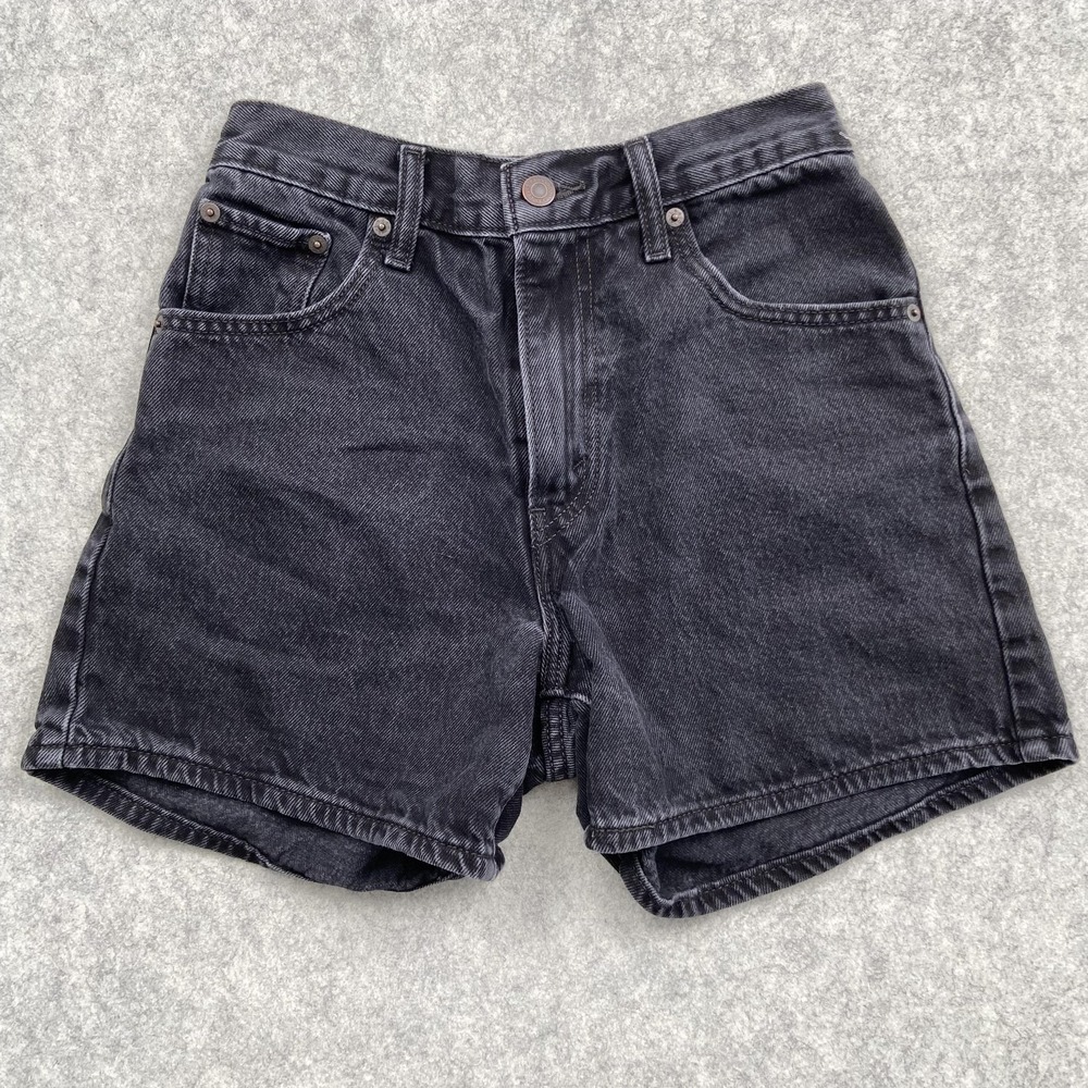 Levi's Mom Cinch Shorts Womens 25 (24x4) Black Denim 5 Pocket Casual Summer